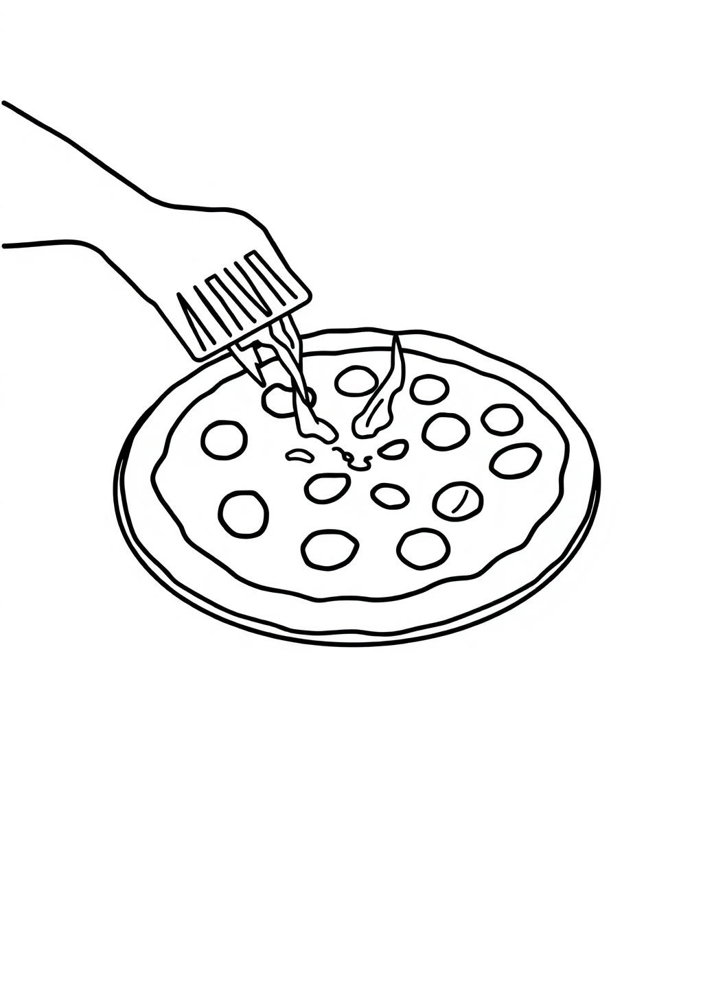 Ausmalbild: Pizza
