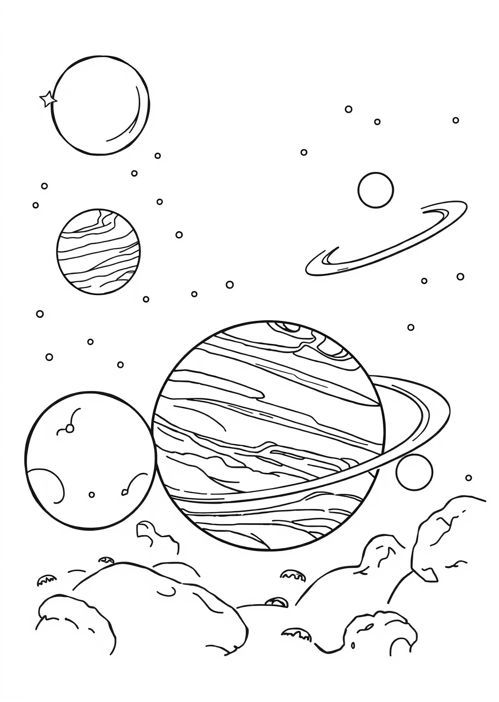 Ausmalbild: Planeten