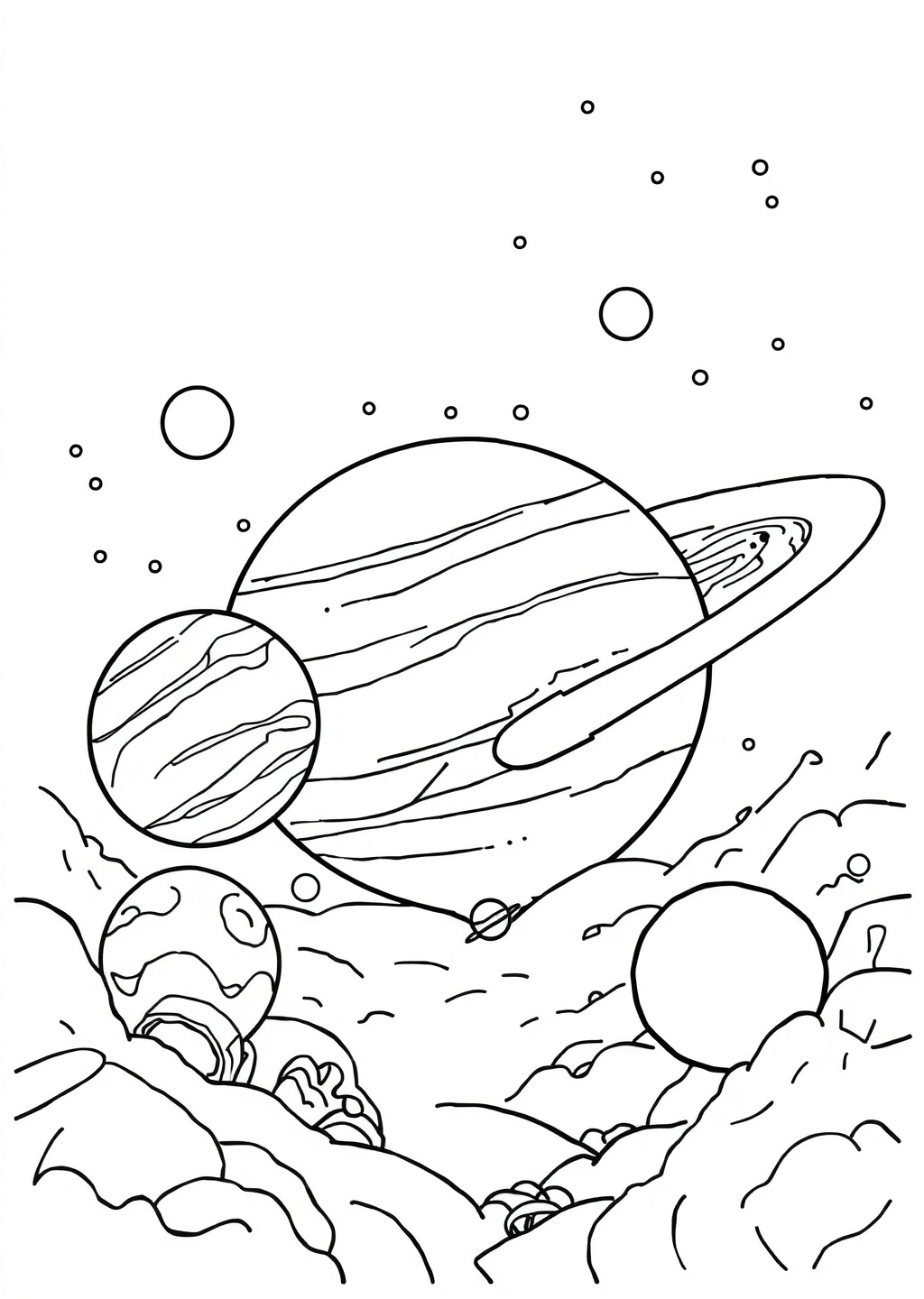 Ausmalbild: Planeten