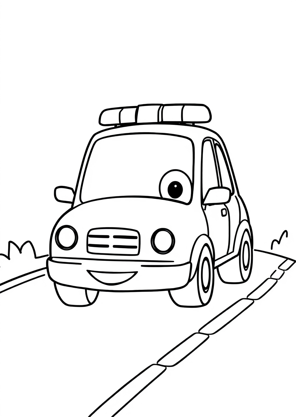 Ausmalbild: Polizeiauto
