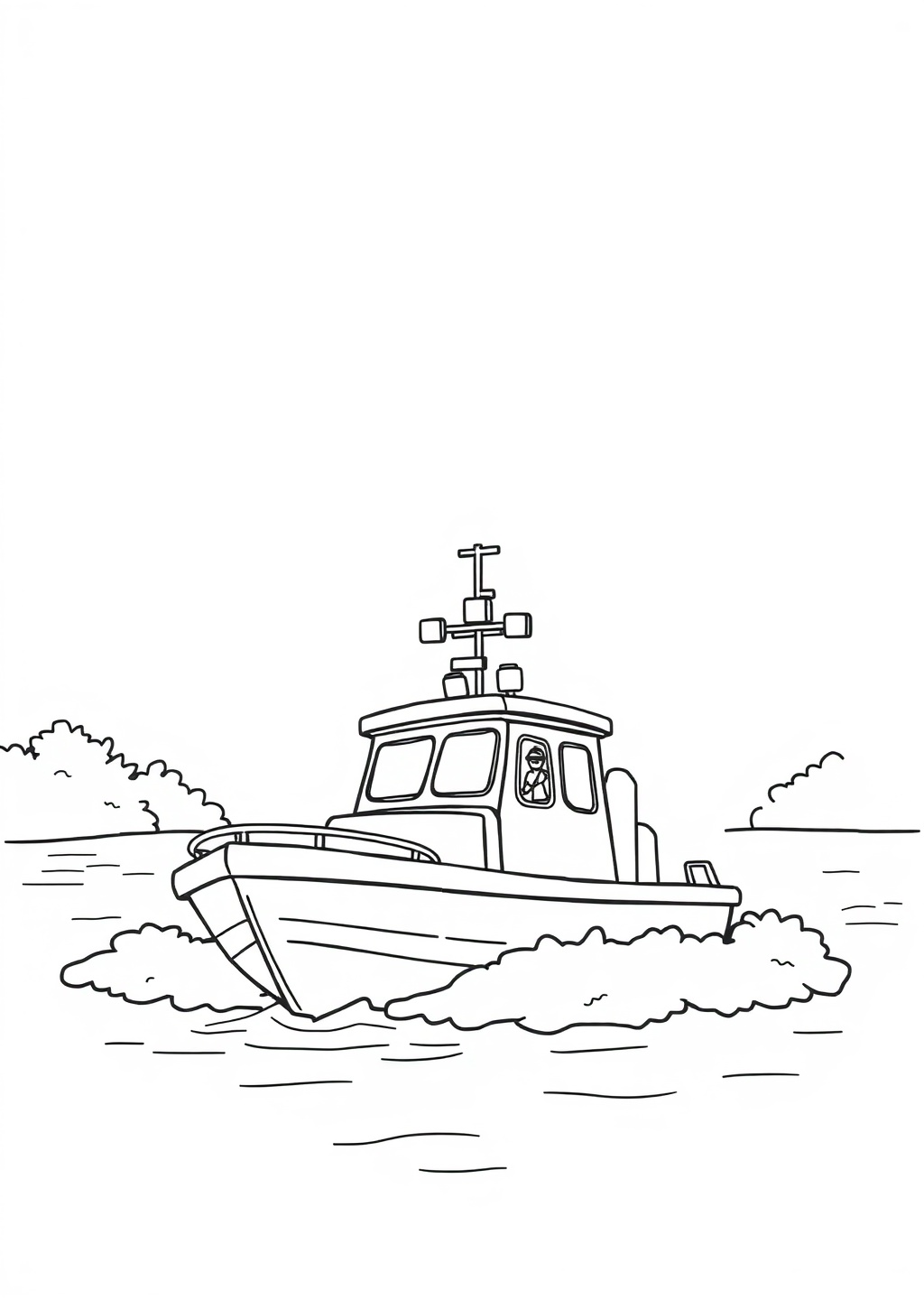 Ausmalbild: Polizeiboot