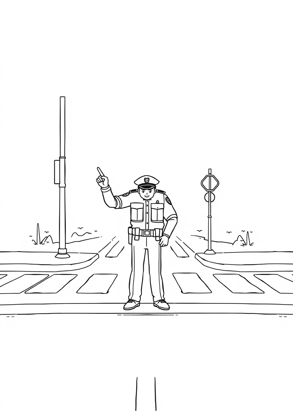 Ausmalbild: Polizist