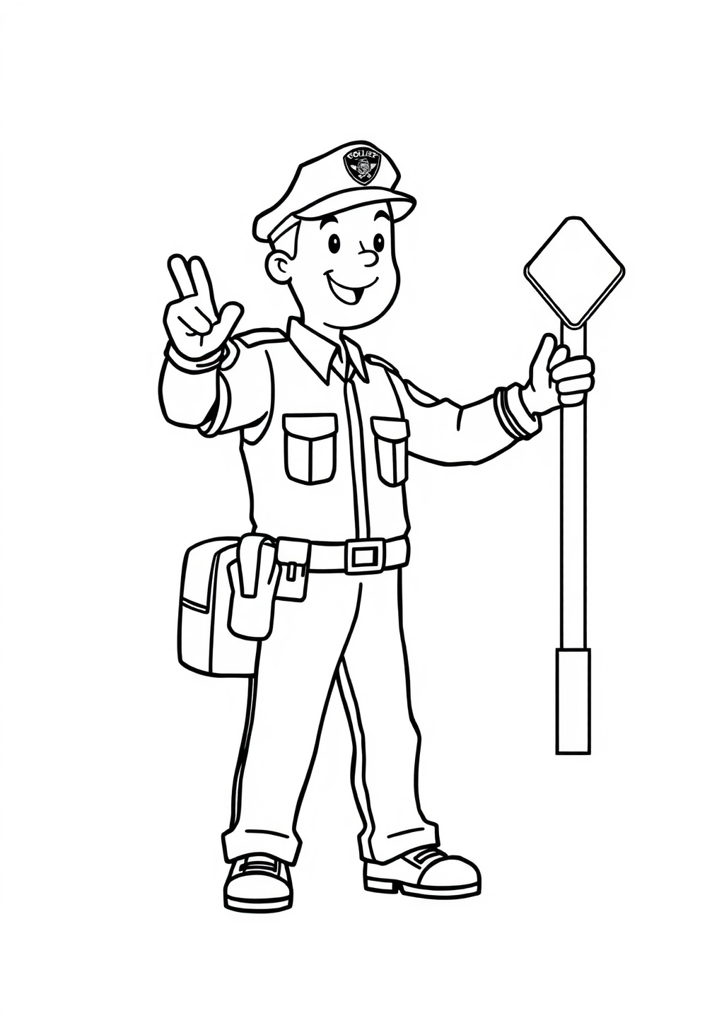 Ausmalbild: Polizist