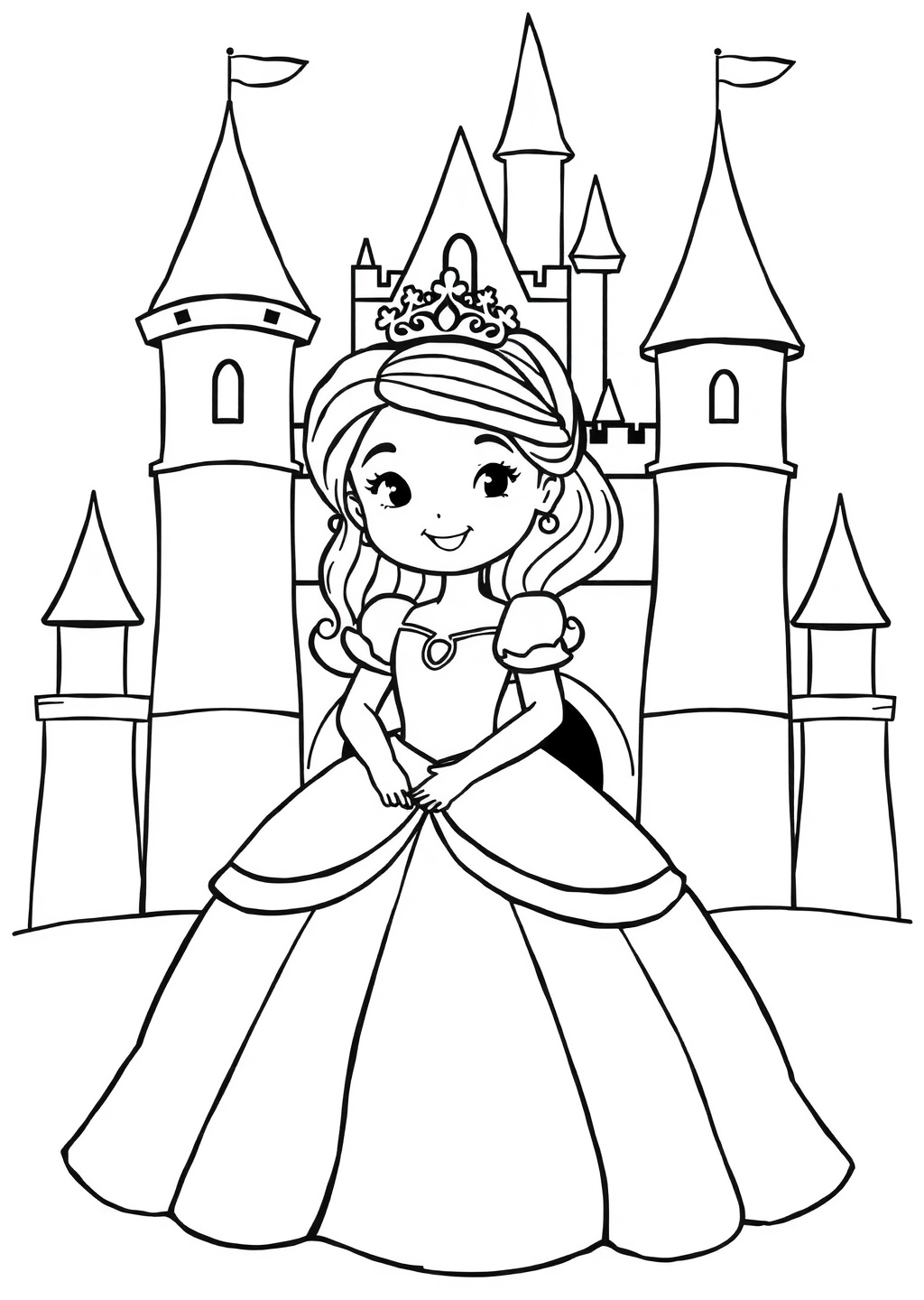 Ausmalbild: Prinzessin