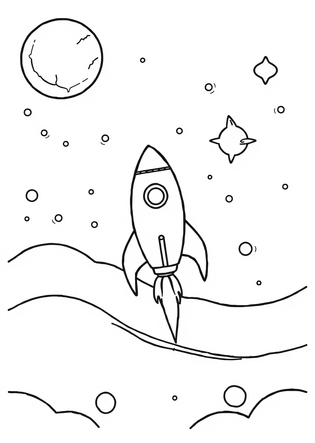 Ausmalbild: Rakete