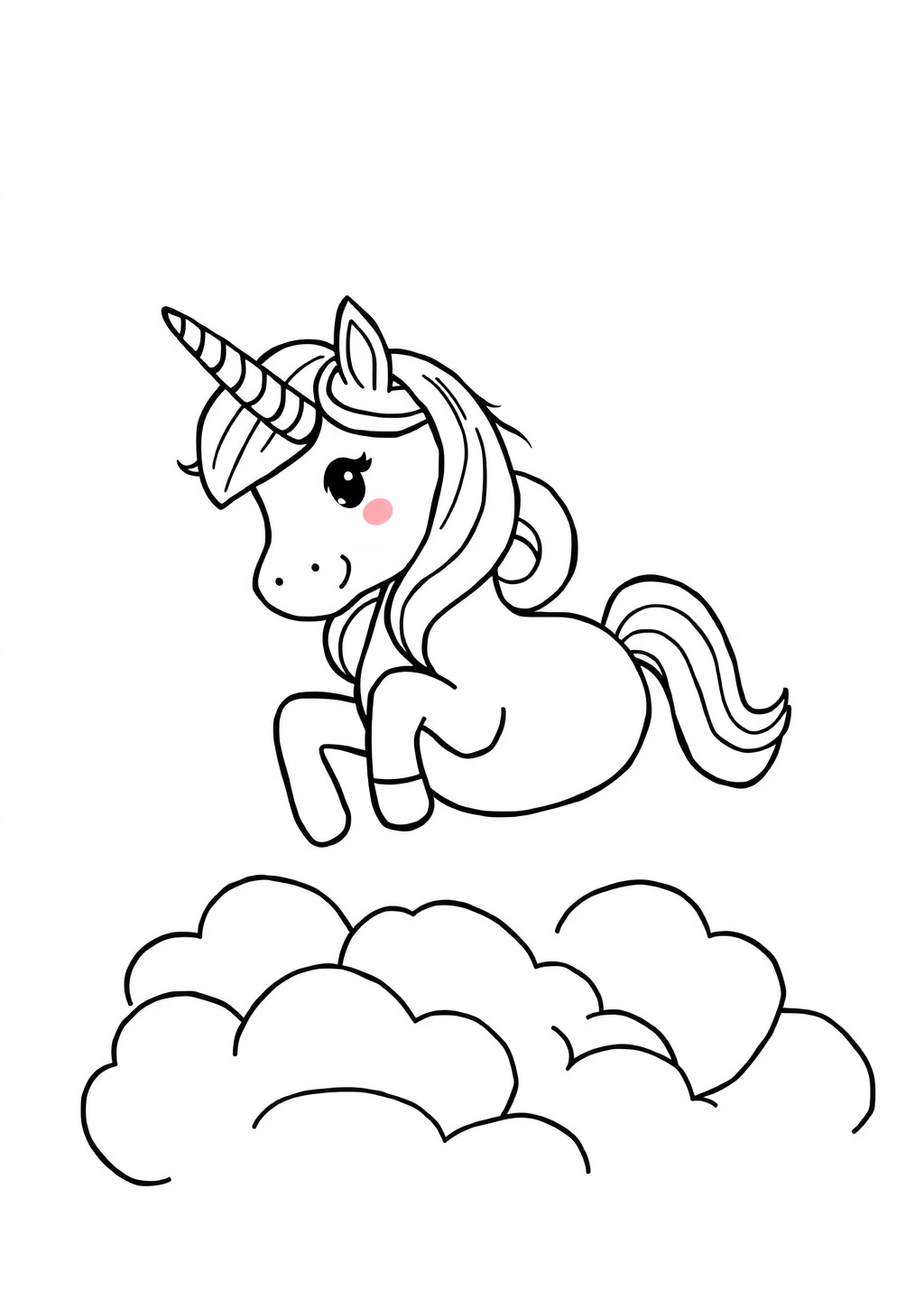 Ausmalbild: Regenbogen-Einhorn