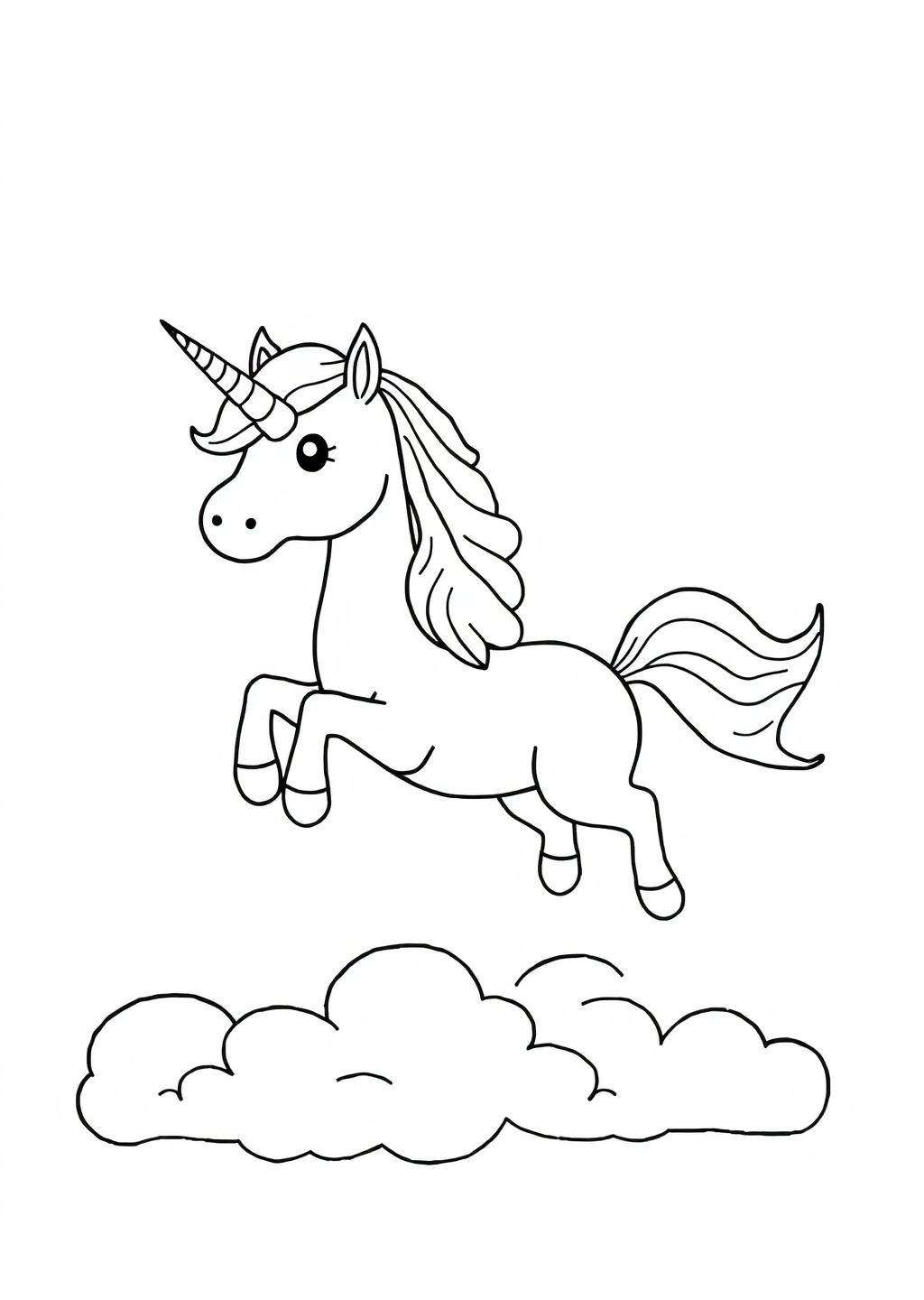 Ausmalbild: Regenbogen-Einhorn