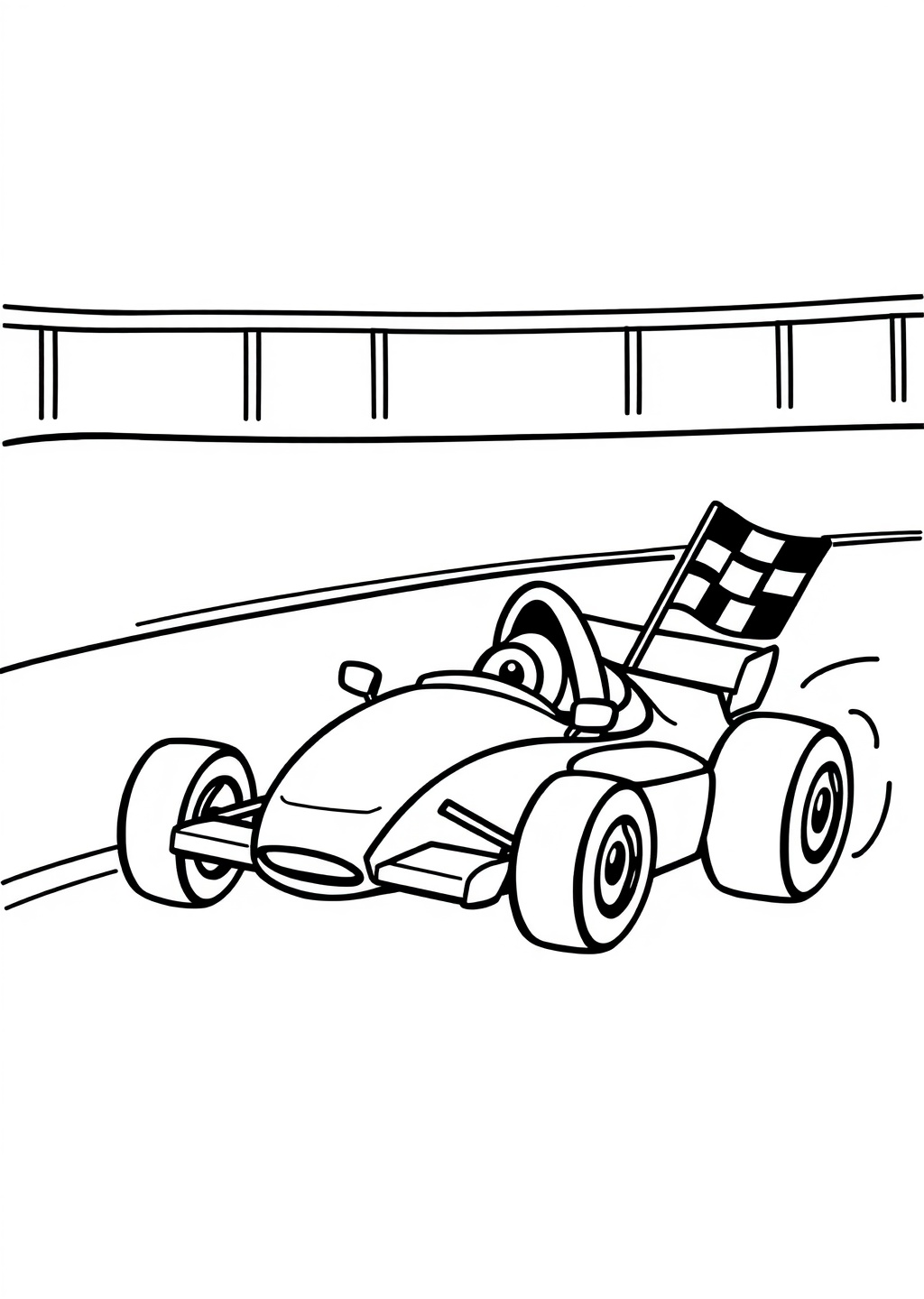 Ausmalbild: Rennwagen