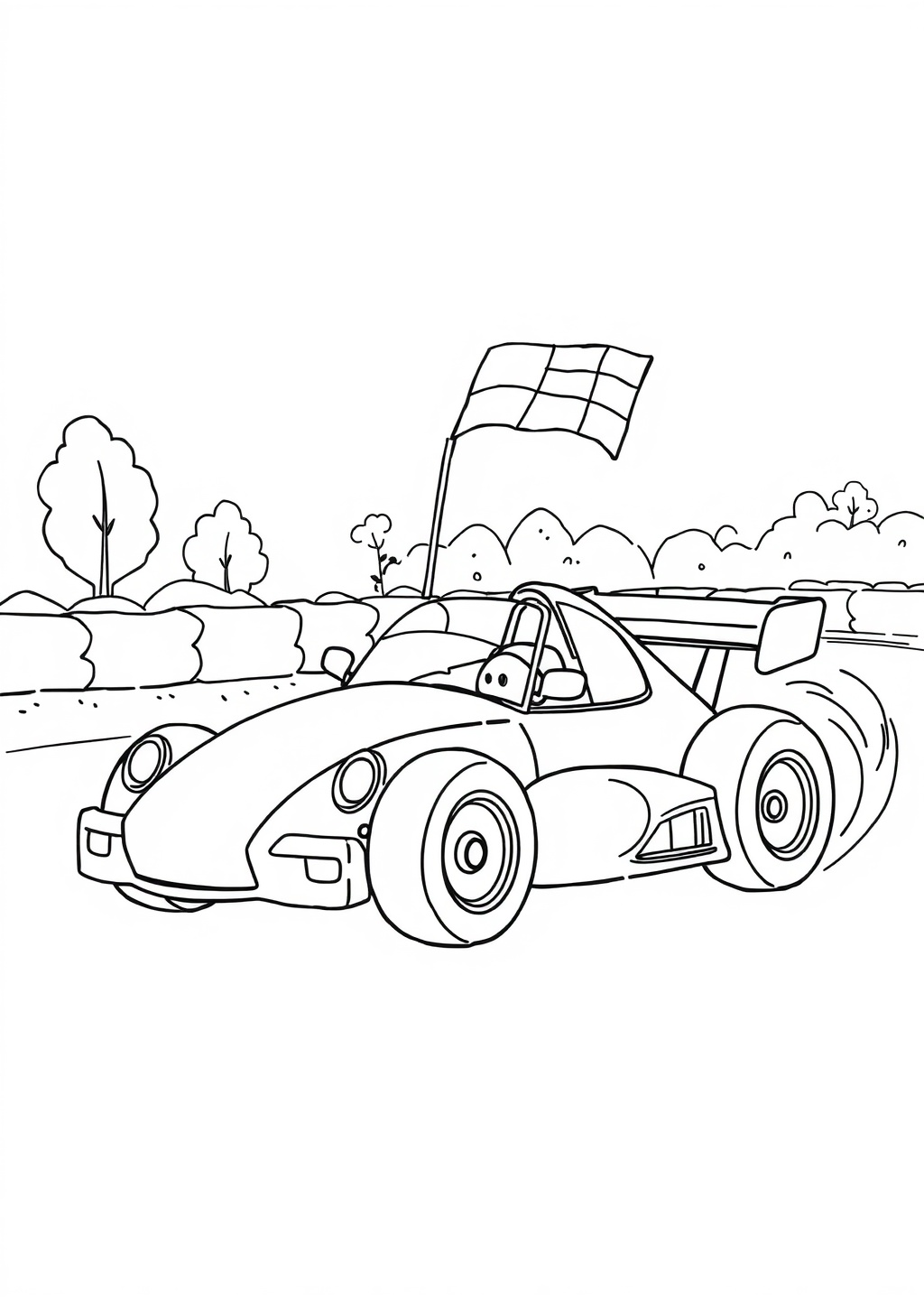 Ausmalbild: Rennwagen