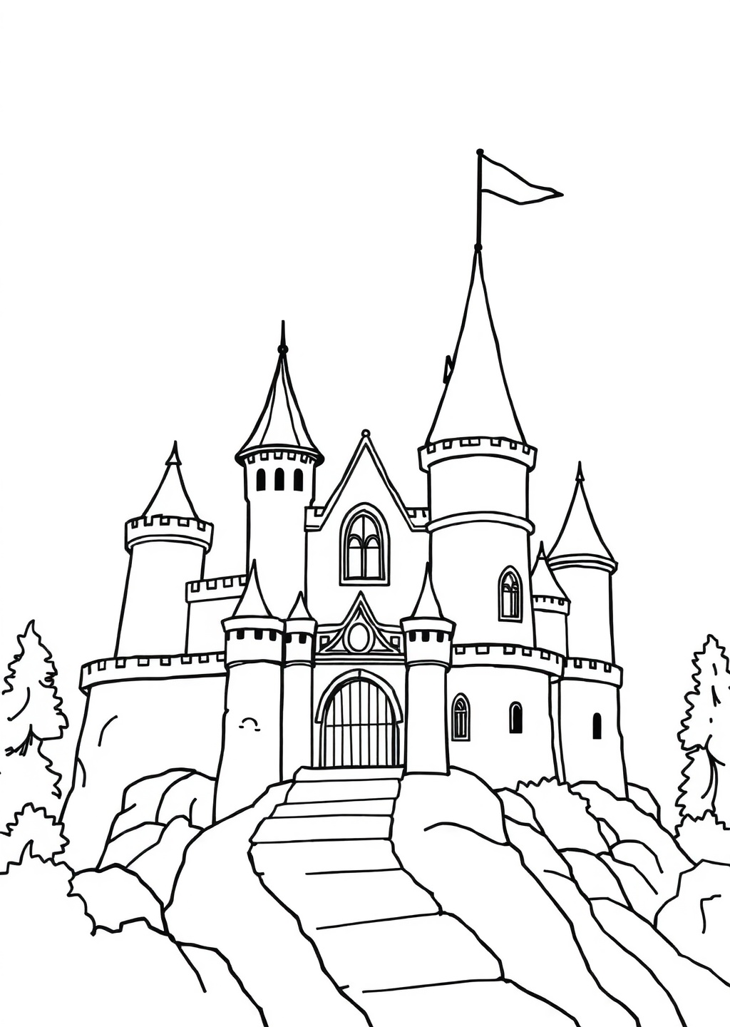 Ausmalbild: Schloss