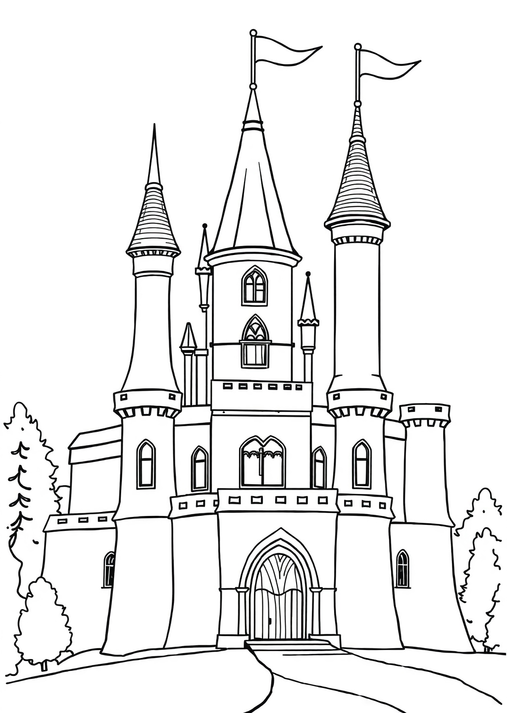 Ausmalbild: Schloss