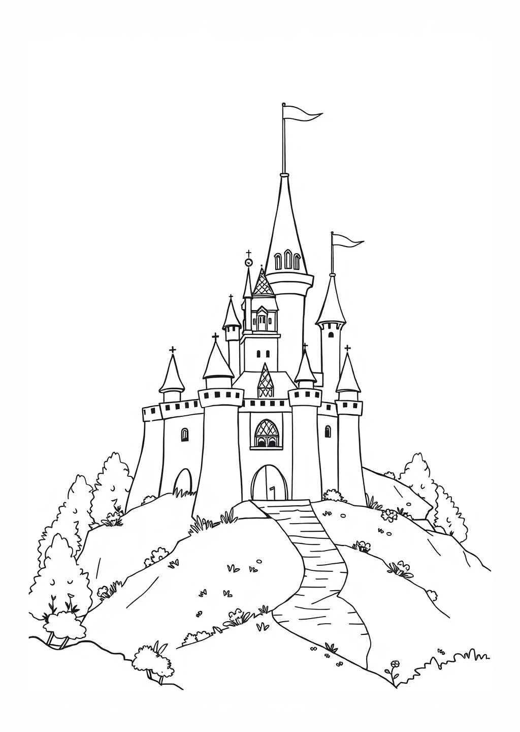 Ausmalbild: Schloss