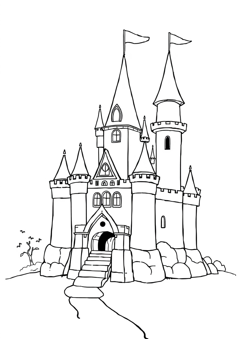 Ausmalbild: Schloss