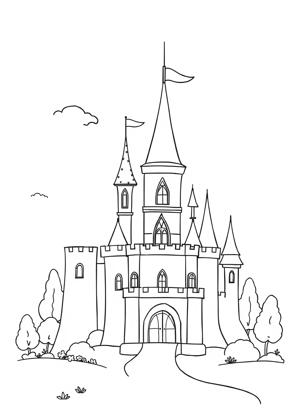 Ausmalbild: Schloss