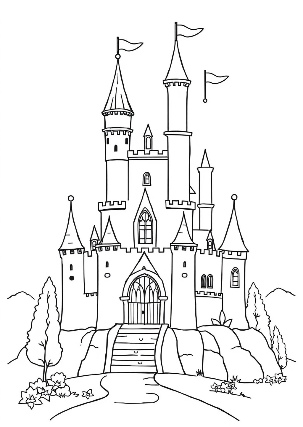 Ausmalbild: Schloss