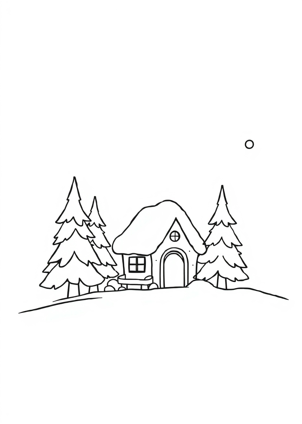 Ausmalbild: Schneelandschaft