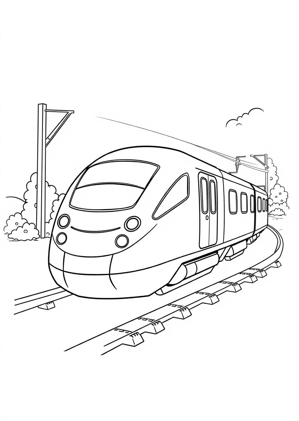 Ausmalbild: Schnellzug