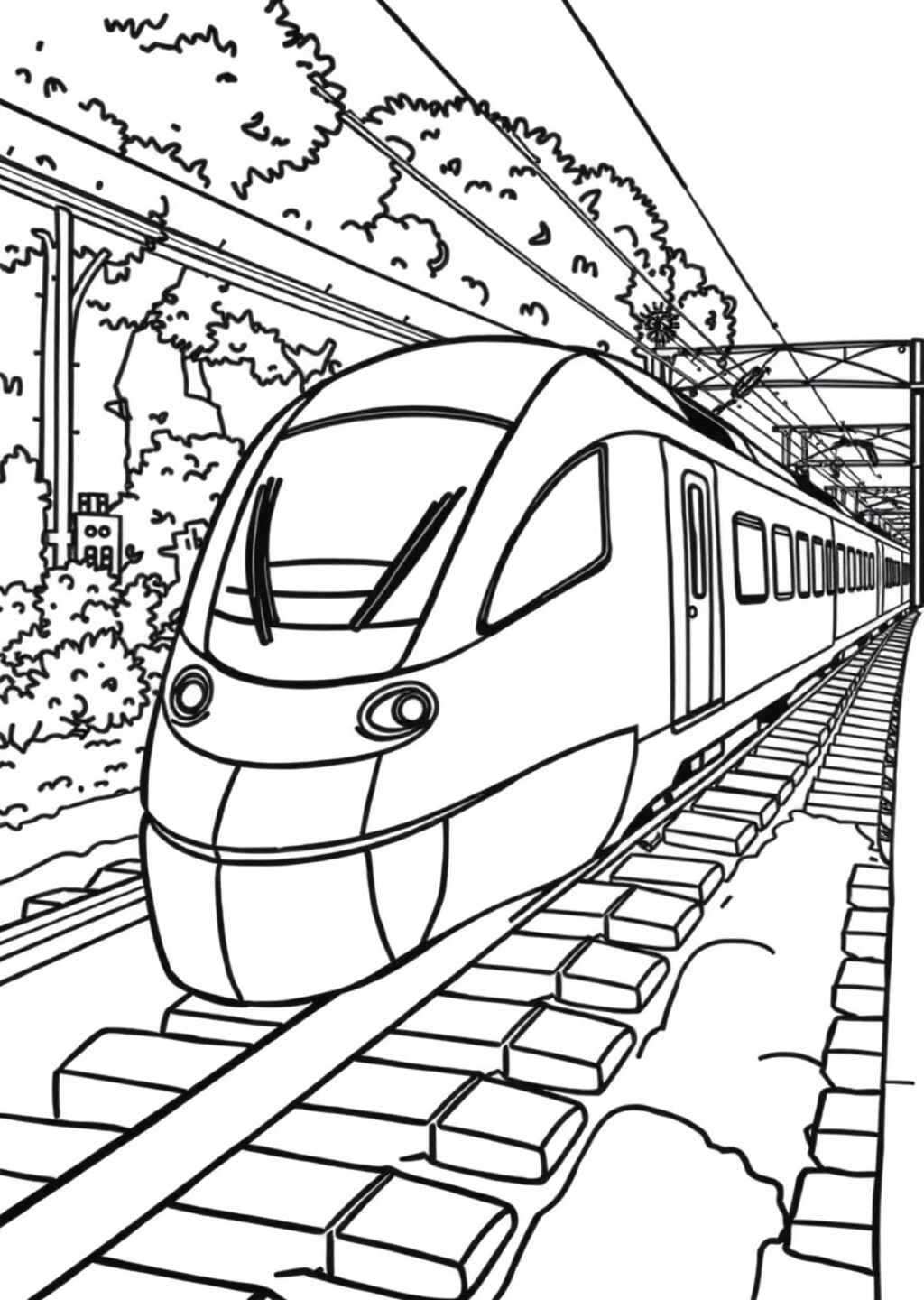 Ausmalbild: Schnellzug