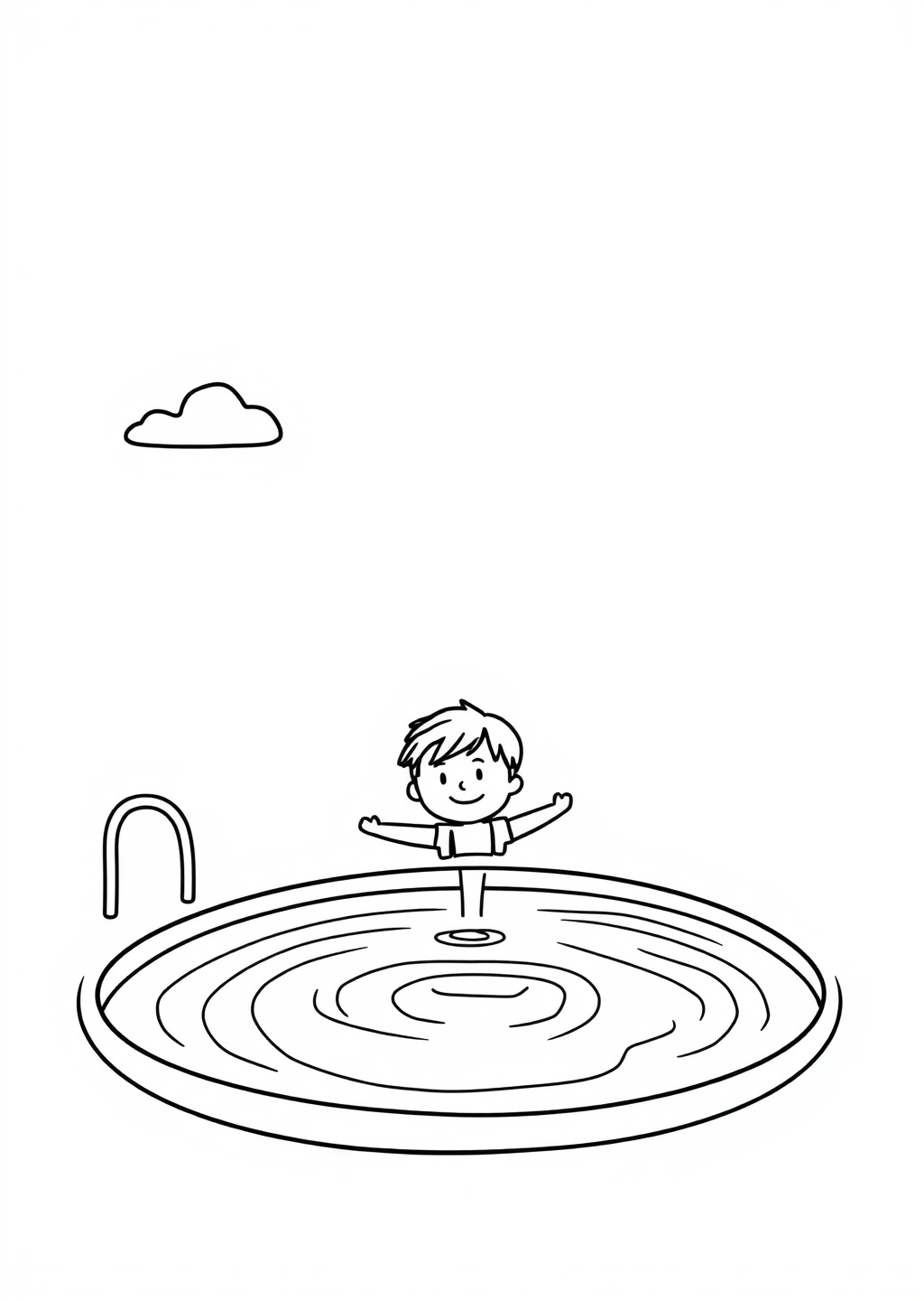 Ausmalbild: Schwimmbad