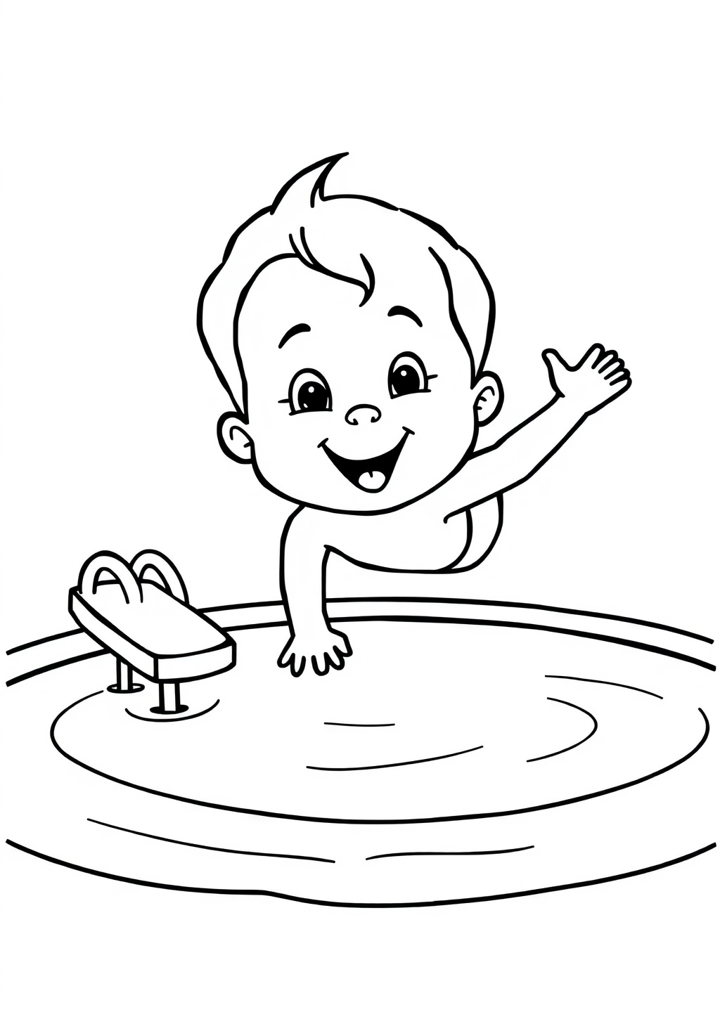 Ausmalbild: Schwimmen