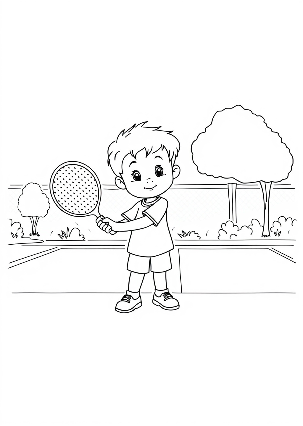 Ausmalbild: Tennis