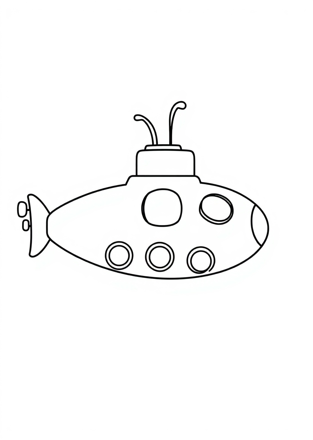 Ausmalbild: U-Boot