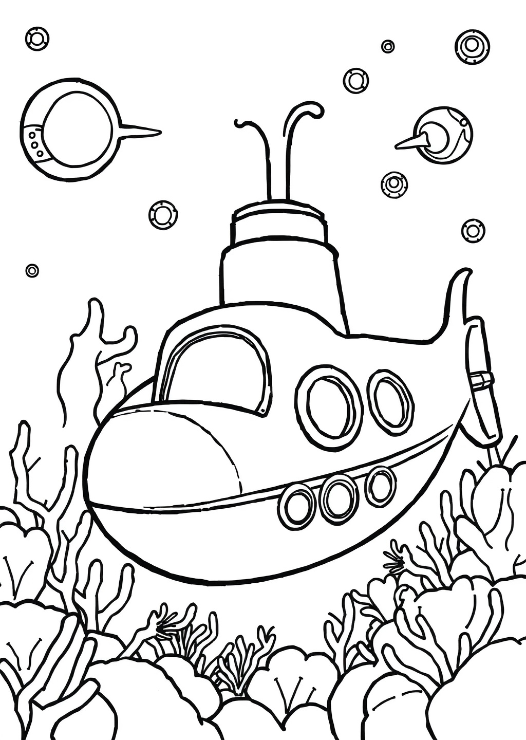 Ausmalbild: U-Boot