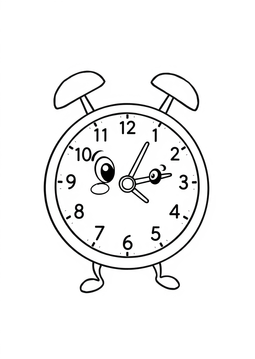 Ausmalbild: Uhr lesen