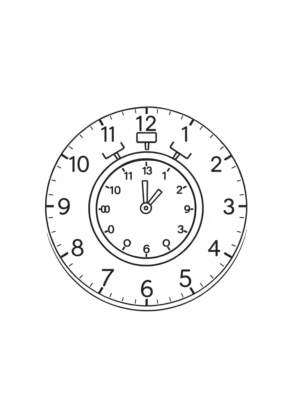 Ausmalbild: Uhr lesen