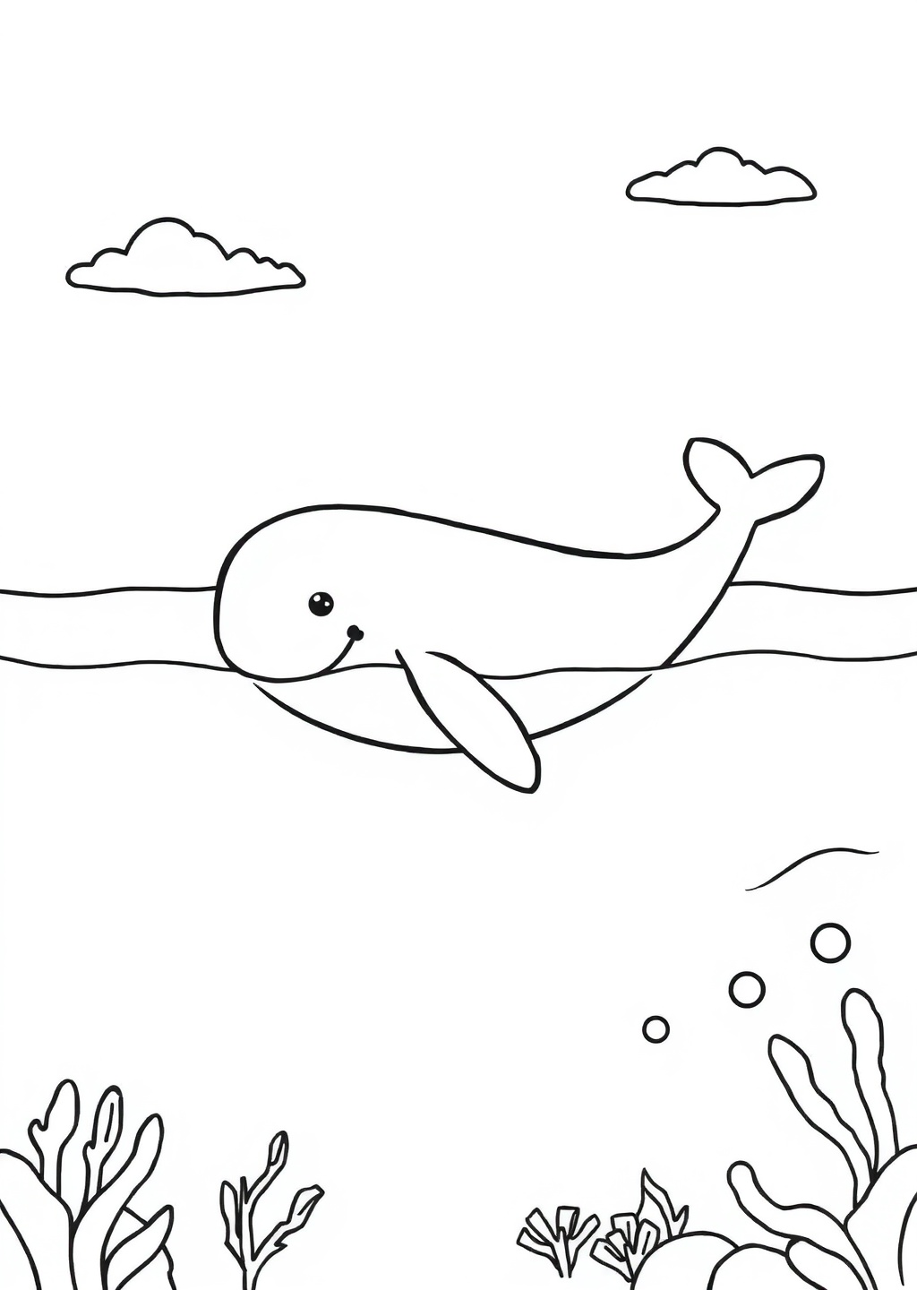 Ausmalbild: Wal