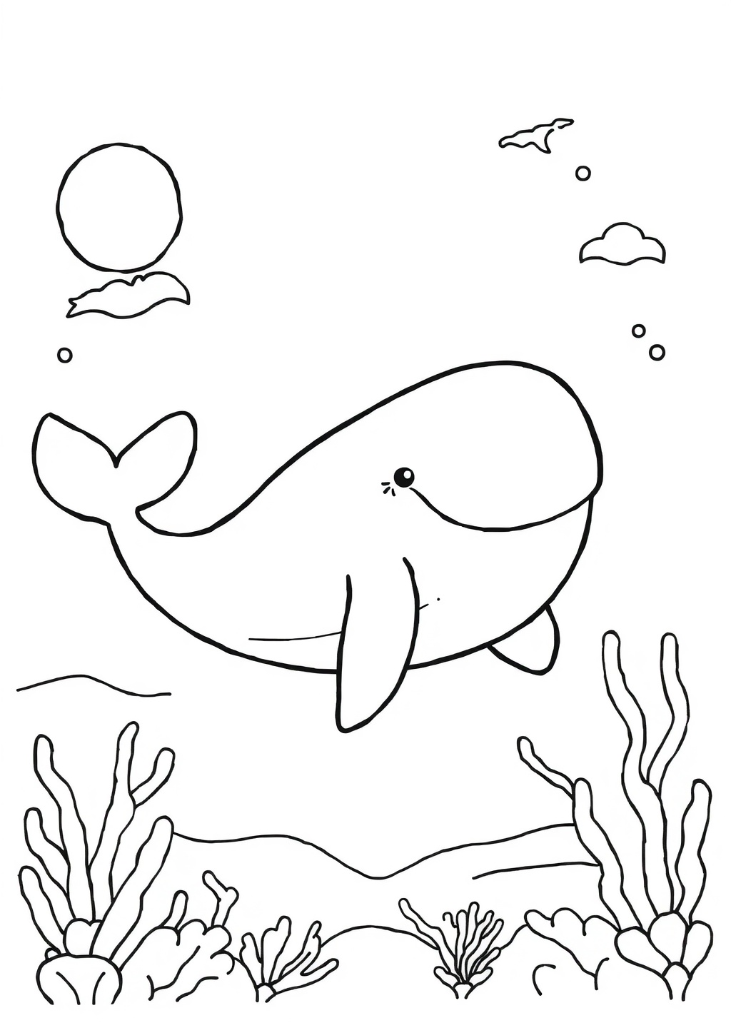 Ausmalbild: Wal