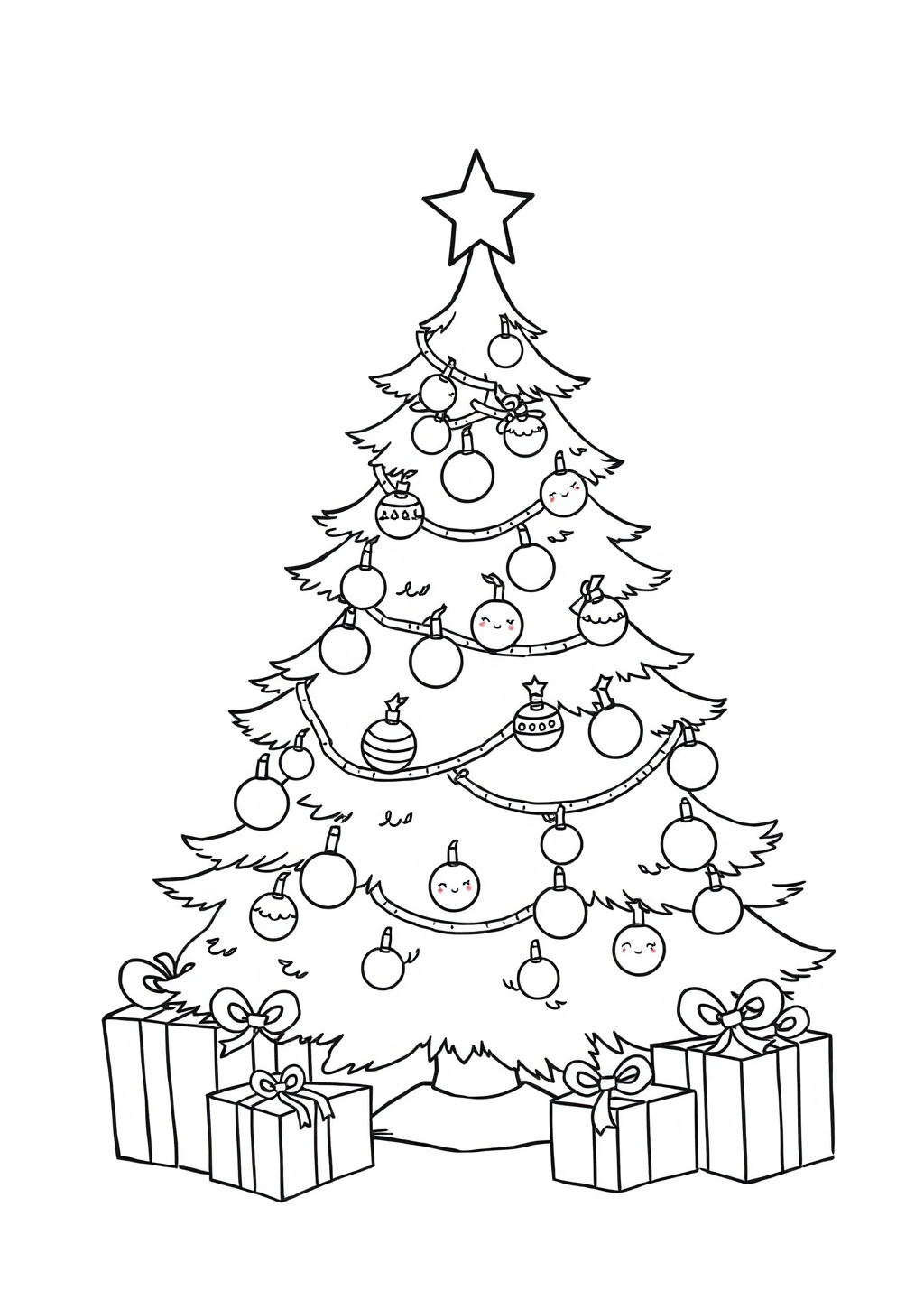 Ausmalbild: Weihnachtsbaum
