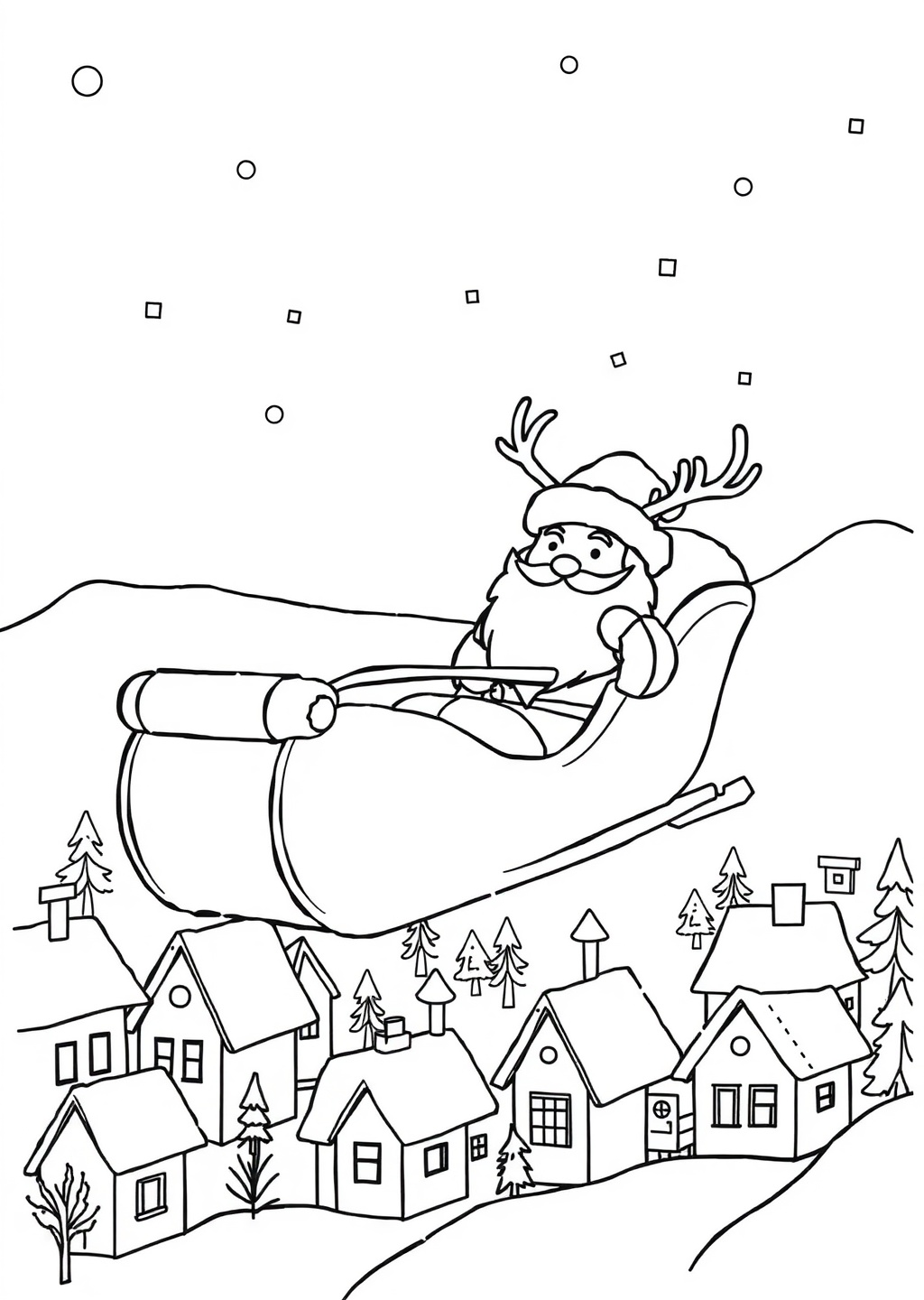Ausmalbild: Weihnachtsmann