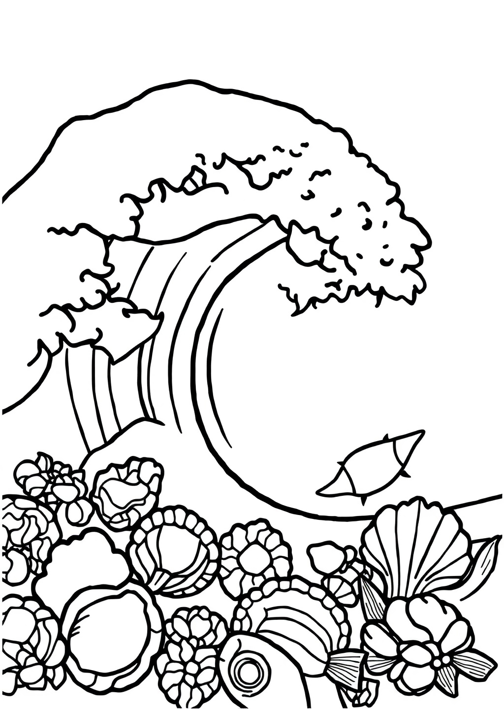 Ausmalbild: Wellenmuster