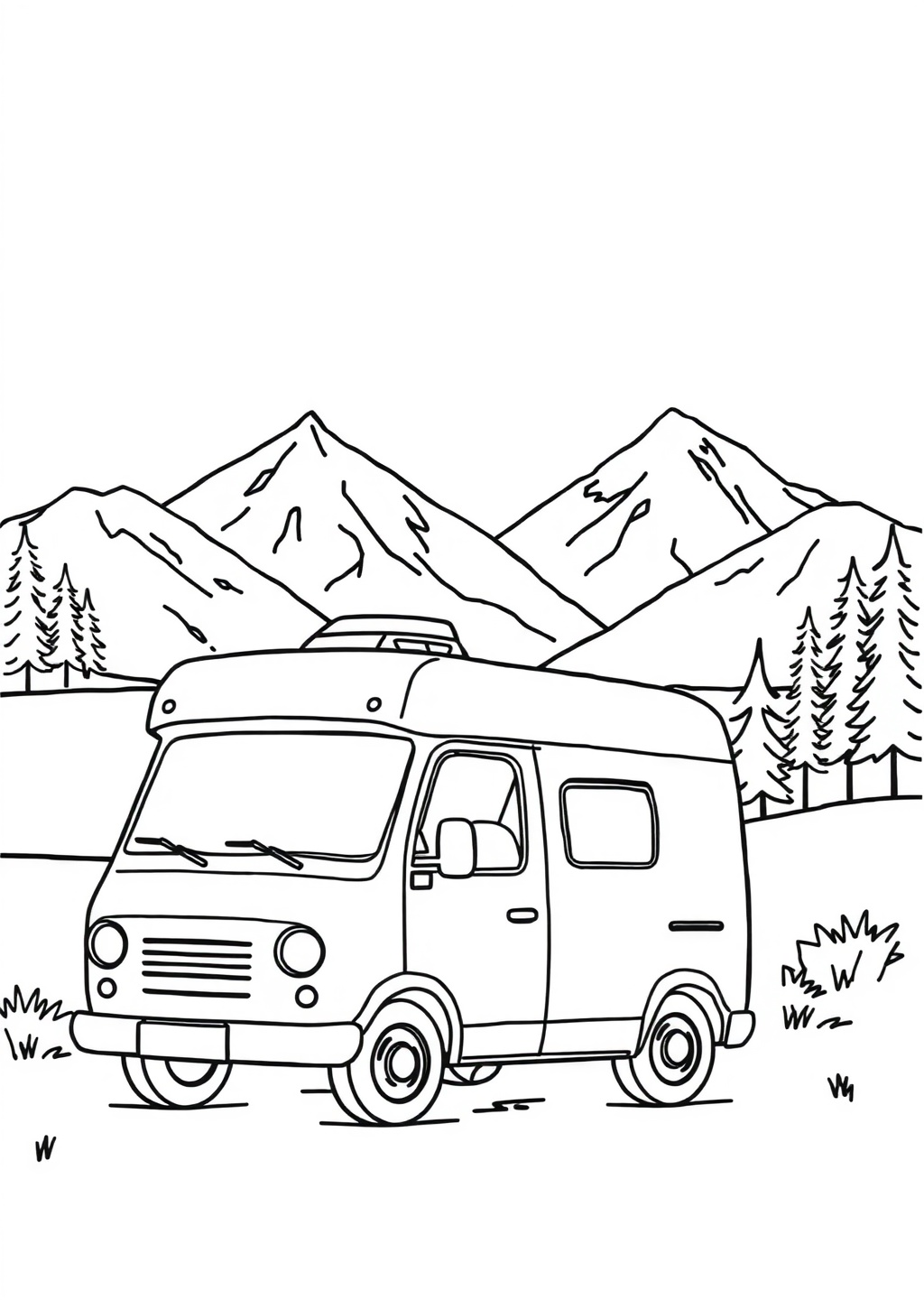 Ausmalbild: Wohnmobil