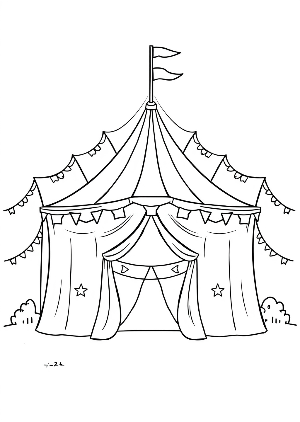 Ausmalbild: Zirkuszelt