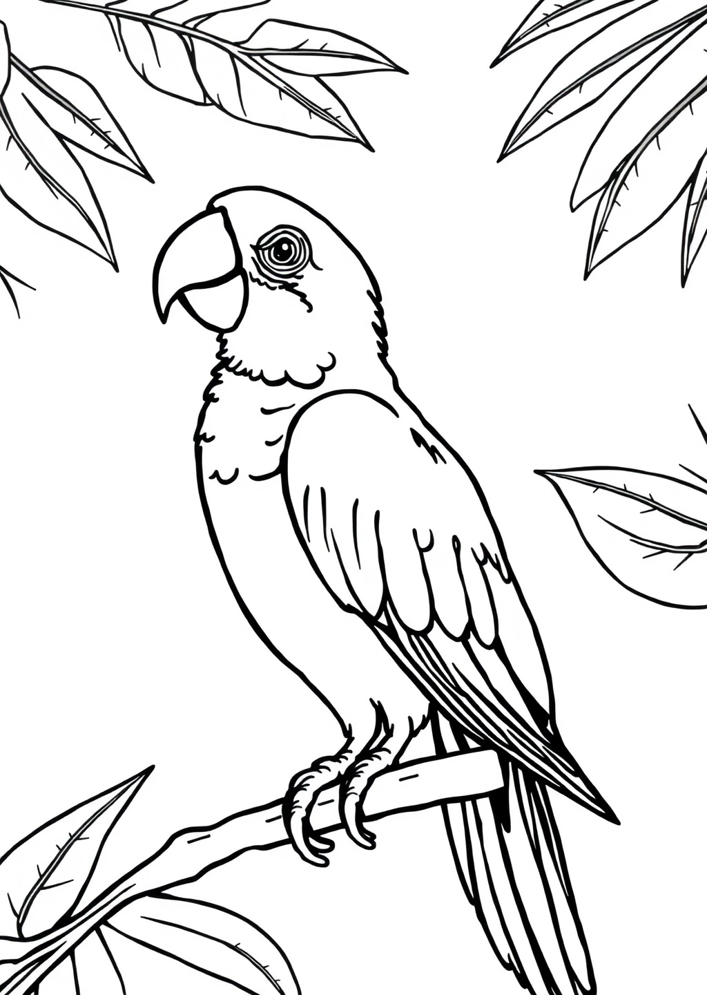 Ausmalbild: Papagei